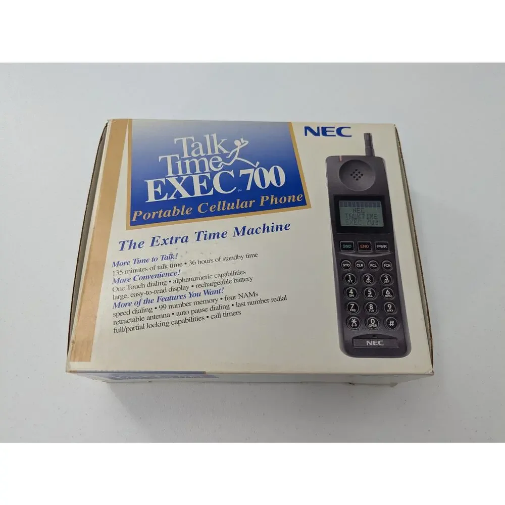 Vintage NEC Talk Time Exec 700 w Charger, Box, & Manual - Turns On / Untested